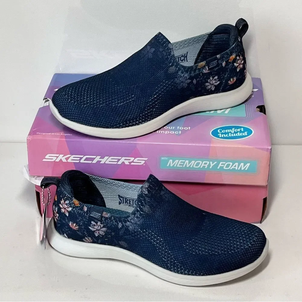 Skechers Floral Bloom Vapor Foam Lite Vegan Washable Slip-Ons